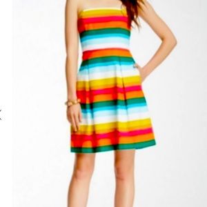 NWT Trina Turk Strapless Rainbow Kinzie Dress Size 8
